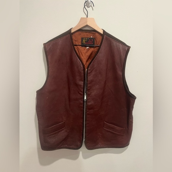 Vintage men’s leather vest Size XL - Picture 1 of 6